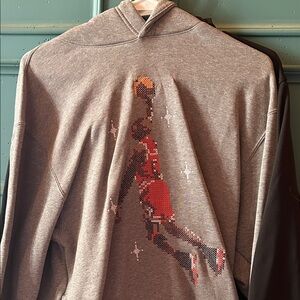 Jordan Gray Sweater with Red Graphic